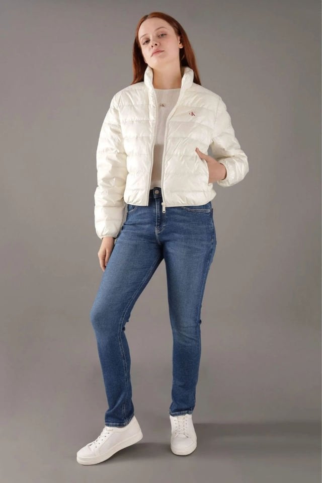 Calvin Klein Monogram Baskılı Ceket Beyaz