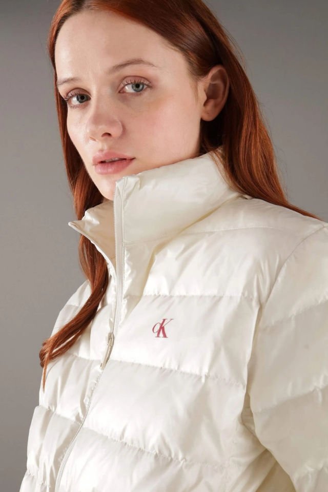 Calvin Klein Monogram Baskılı Ceket Beyaz