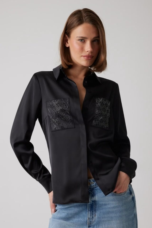 Guess Regular Fit Gömlek Siyah