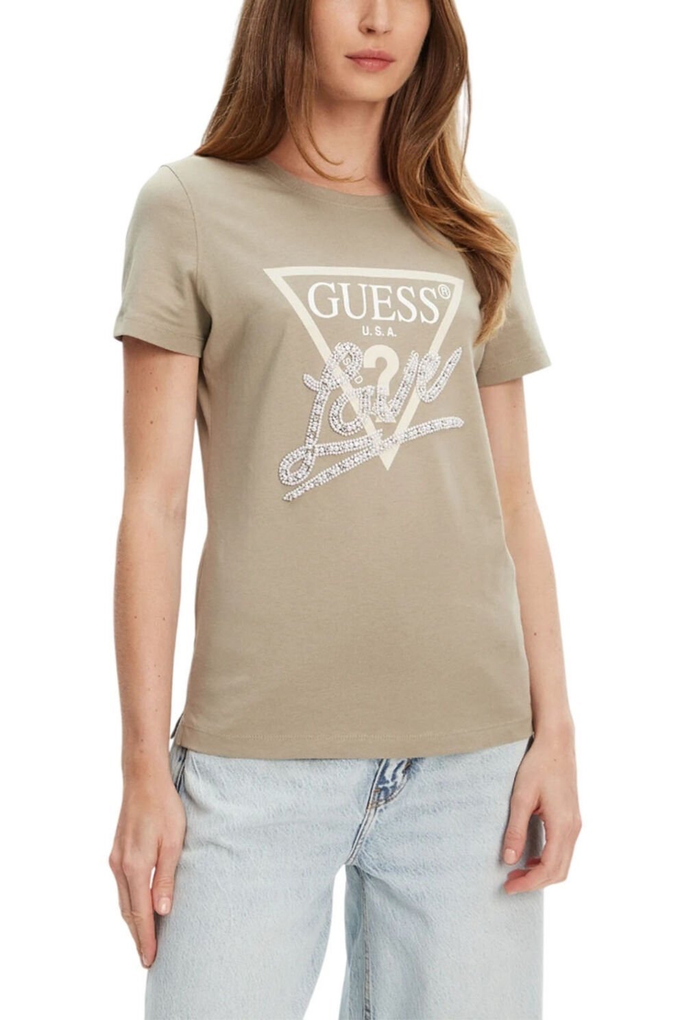 Guess Kadın Tişört Zeytin Yeşili