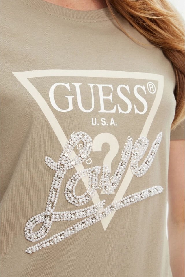 Guess Kadın Tişört Zeytin Yeşili