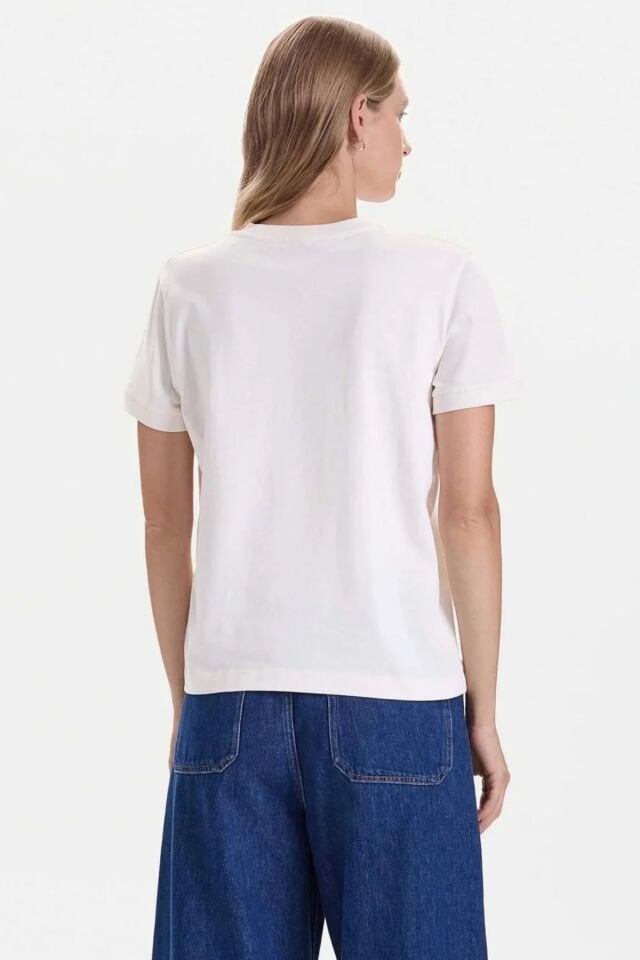 Guess Unique Kadın Beyaz Aktif Regular Fit T-Shirt