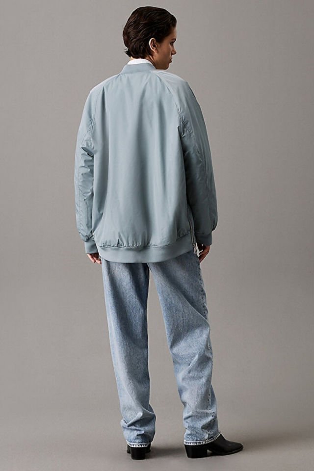 Calvin Klein Uzun Dolgulu Bomber Ceket Mavi S