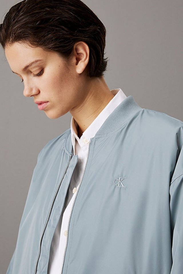 Calvin Klein Uzun Dolgulu Bomber Ceket Mavi S