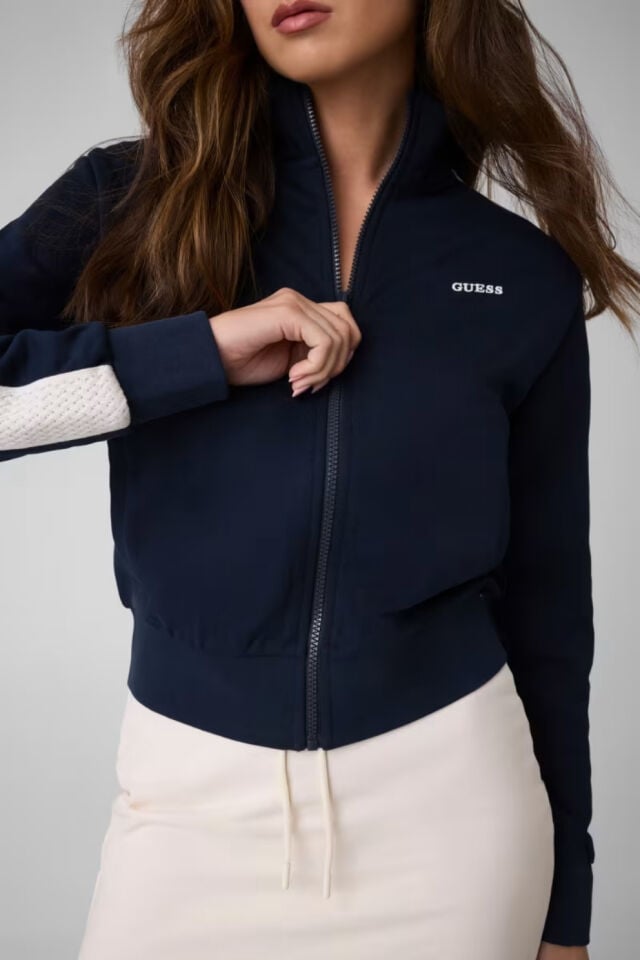 Guess Guess Phoebe Kadın Aktif Fermuarlı Sweatshirt Lacivert