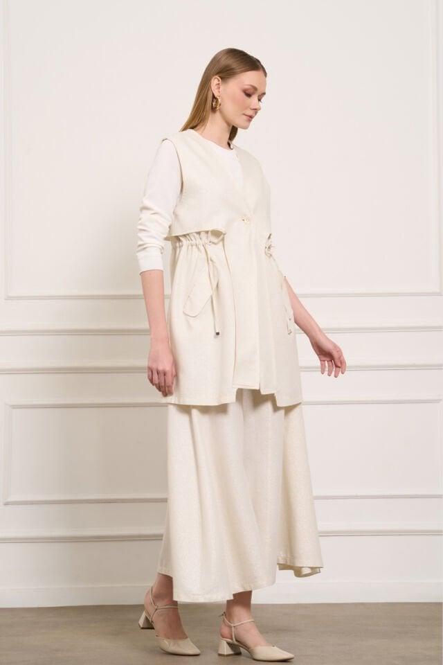 Mascara Simli Bej Denim Etek