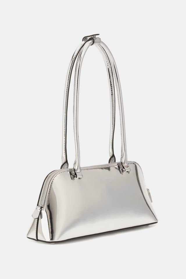 Guess Arnela Ayna Efektli Omuz Çantası Gümüş