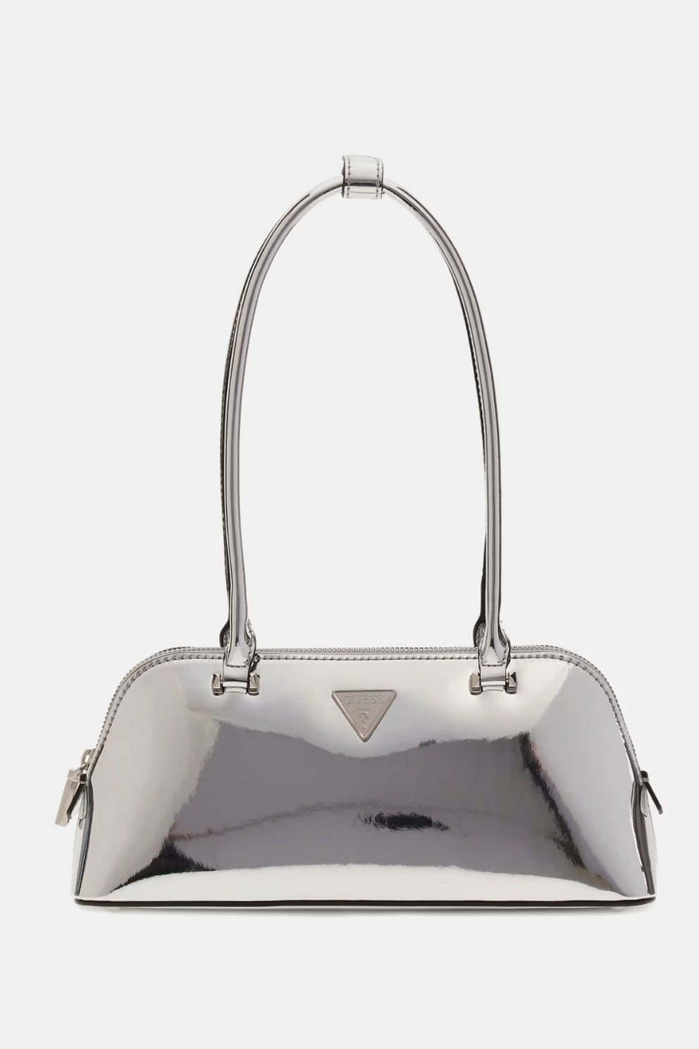 Guess Arnela Ayna Efektli Omuz Çantası Gümüş