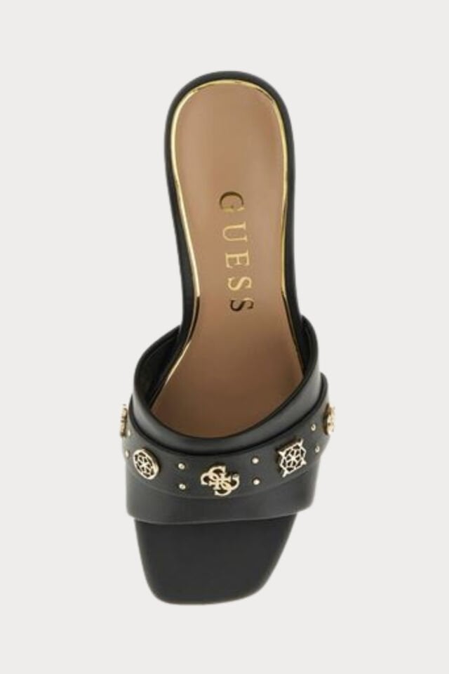 Guess Gauri Yüksek Topuklu Siyah Süet Terlik