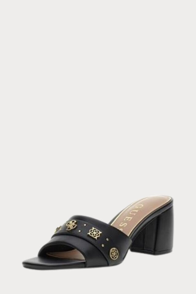 Guess Gauri Yüksek Topuklu Siyah Süet Terlik