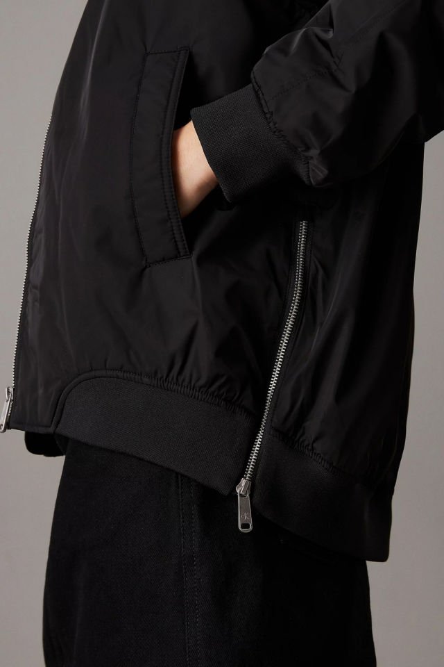 Calvin Klein Uzun Dolgulu Bomber Ceket Siyah