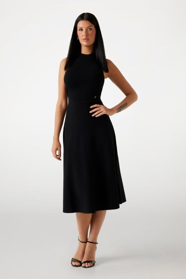 Guess Midi Kazak Elbise Siyah