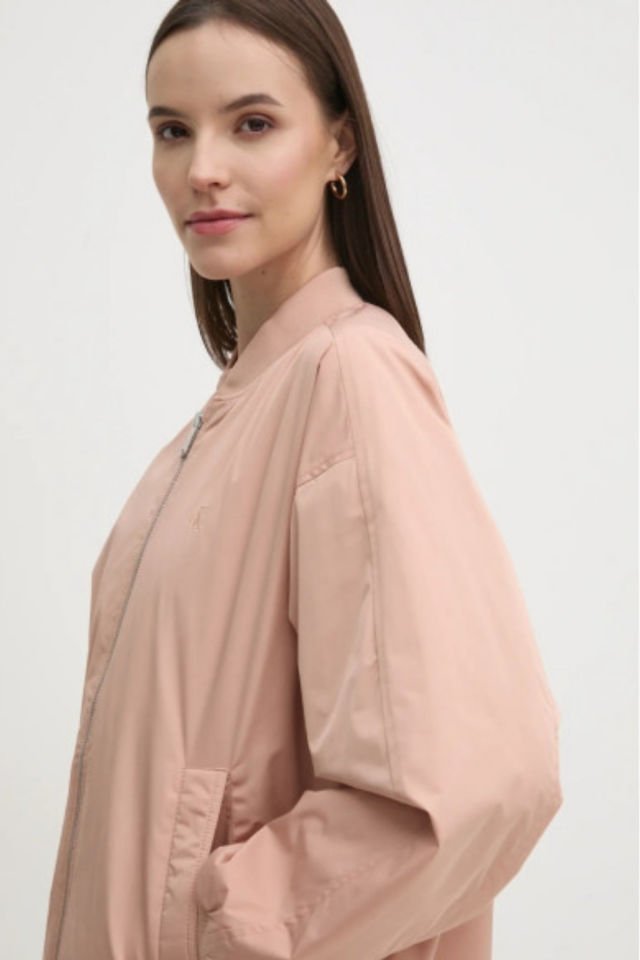 Calvin Klein Uzun Dolgulu Bomber Ceket Pembe