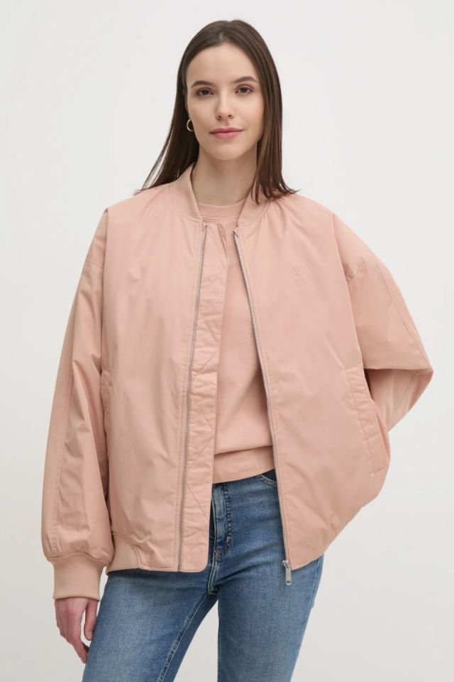 Calvin Klein Uzun Dolgulu Bomber Ceket Pembe