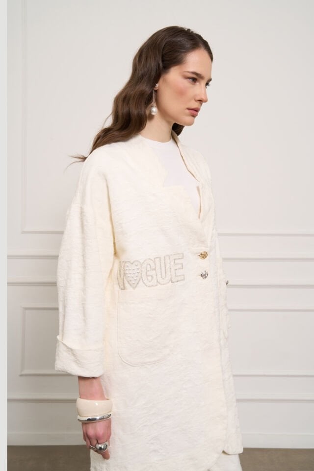 Mascara Cepli Bej Denim Ceket