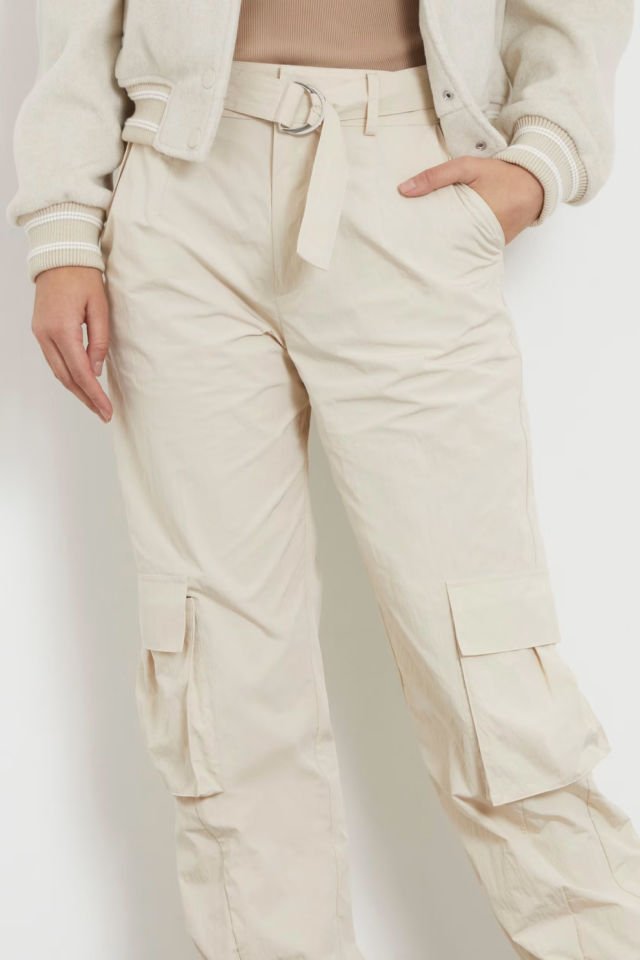 Guess Normal Bel Kargo Pantolon Krem