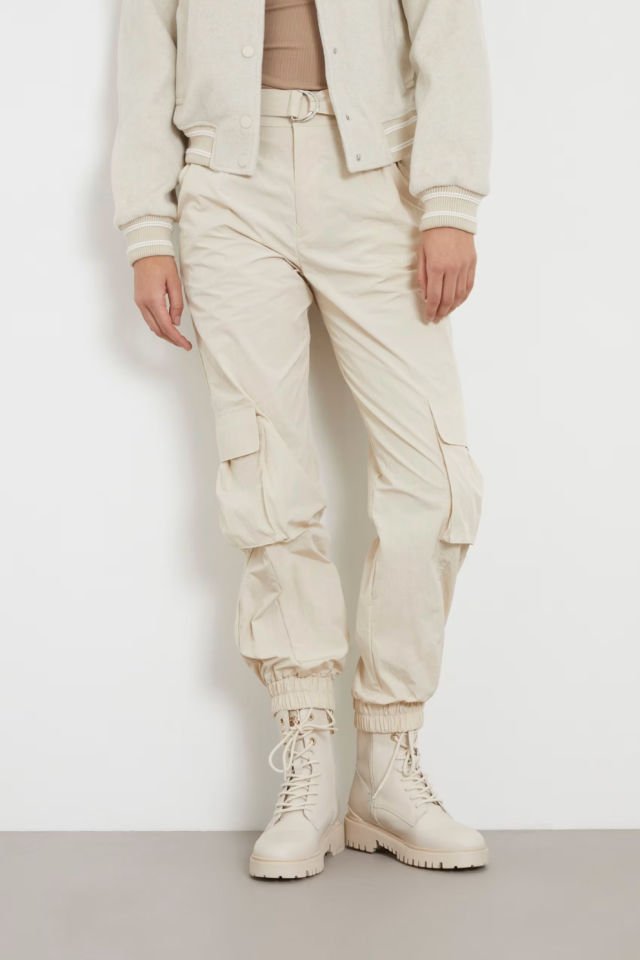 Guess Normal Bel Kargo Pantolon Krem