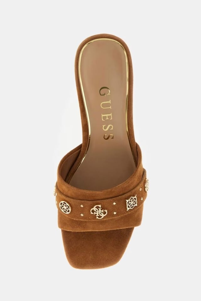 Guess Gaurı2 Camel Süet Terlik Kahverengi