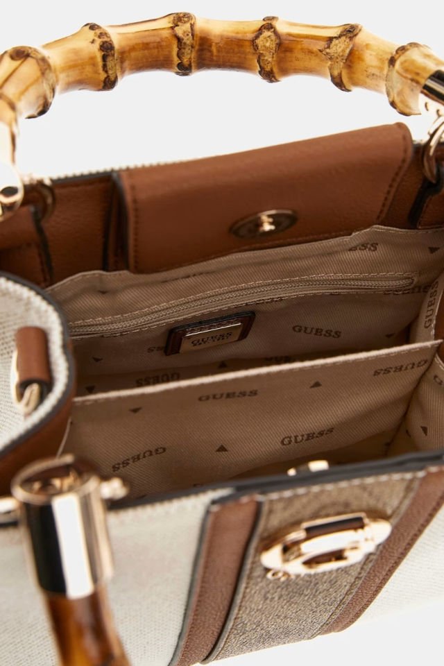 Guess Kerima 4G Logolu Mini El Çantası Kahverengi
