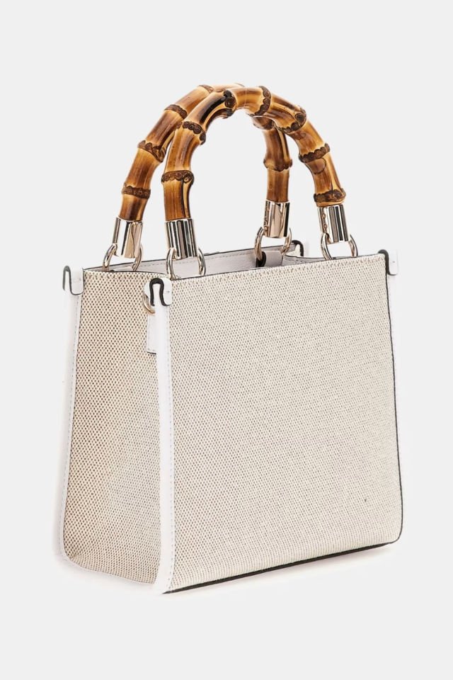 Guess Kerima 4G Logolu Mini El Çantası Beyaz