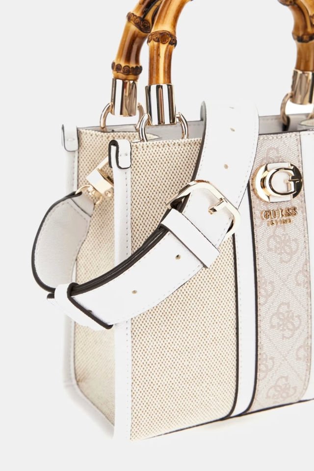 Guess Kerima 4G Logolu Mini El Çantası Beyaz