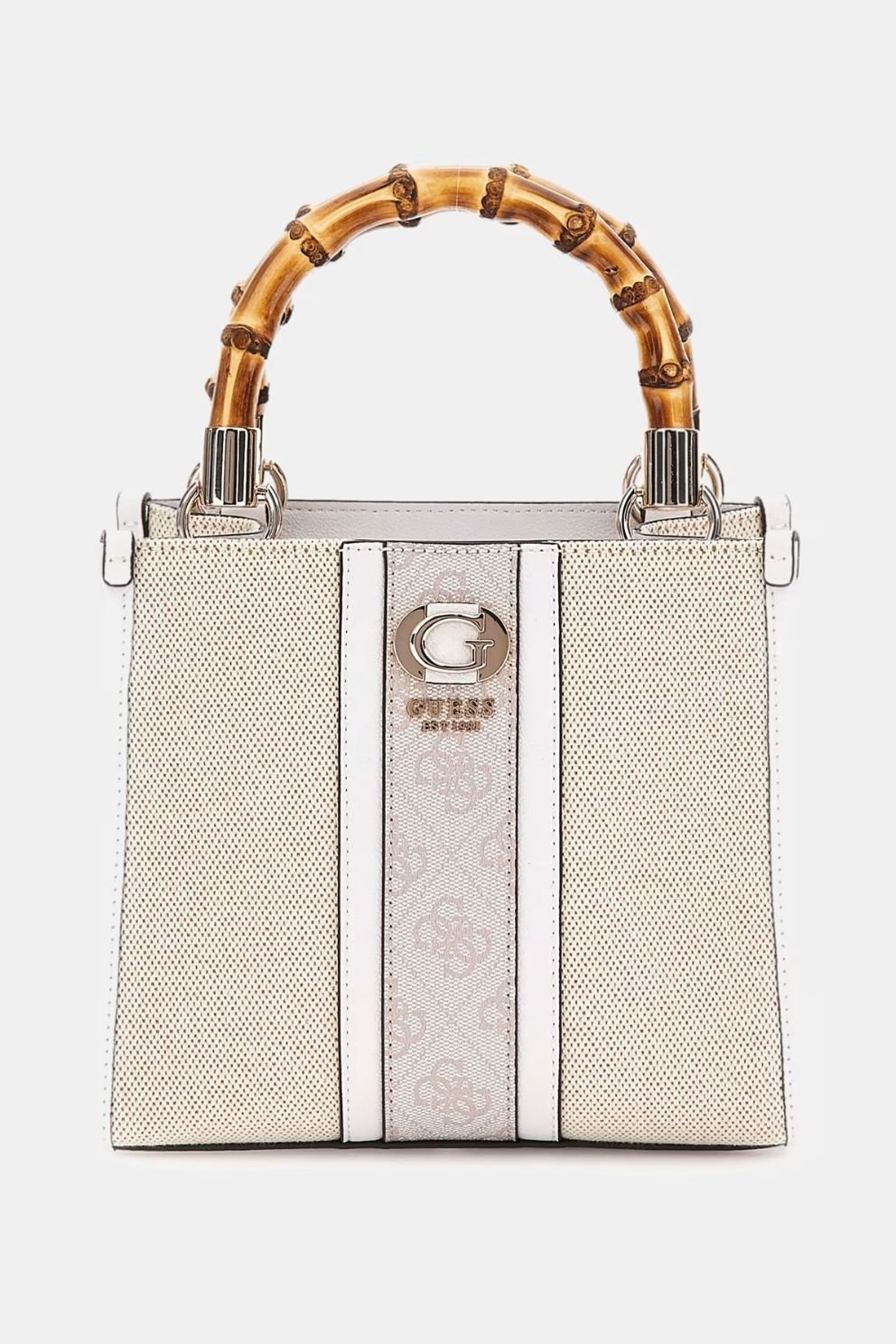 Guess Kerima 4G Logolu Mini El Çantası Beyaz