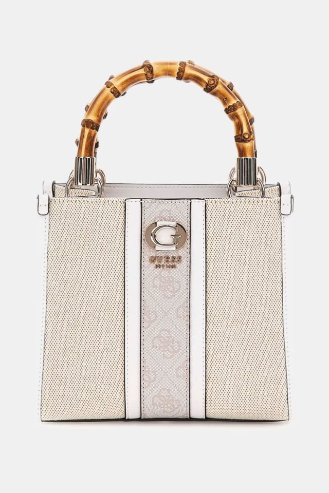 Guess Kerima 4G Logolu Mini El Çantası Beyaz