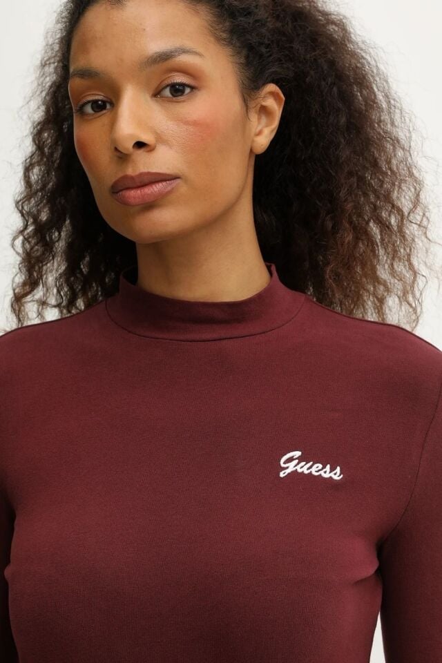 Guess Bordo Slim Fit Bluz