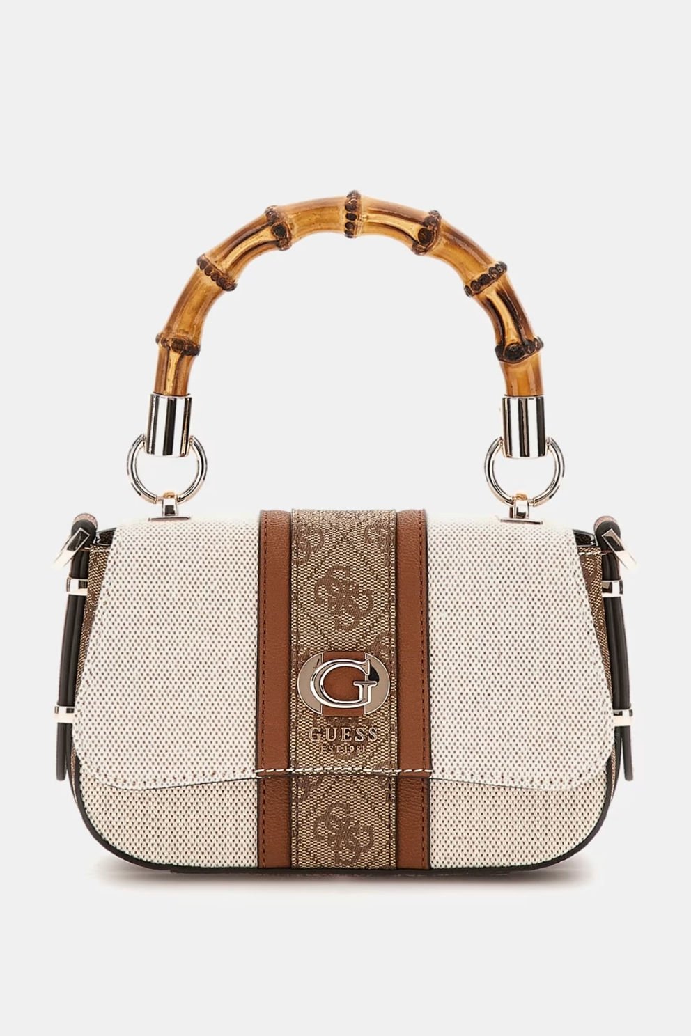 Guess Kerima 4G Logolu Mini El Çantası Kahverengi