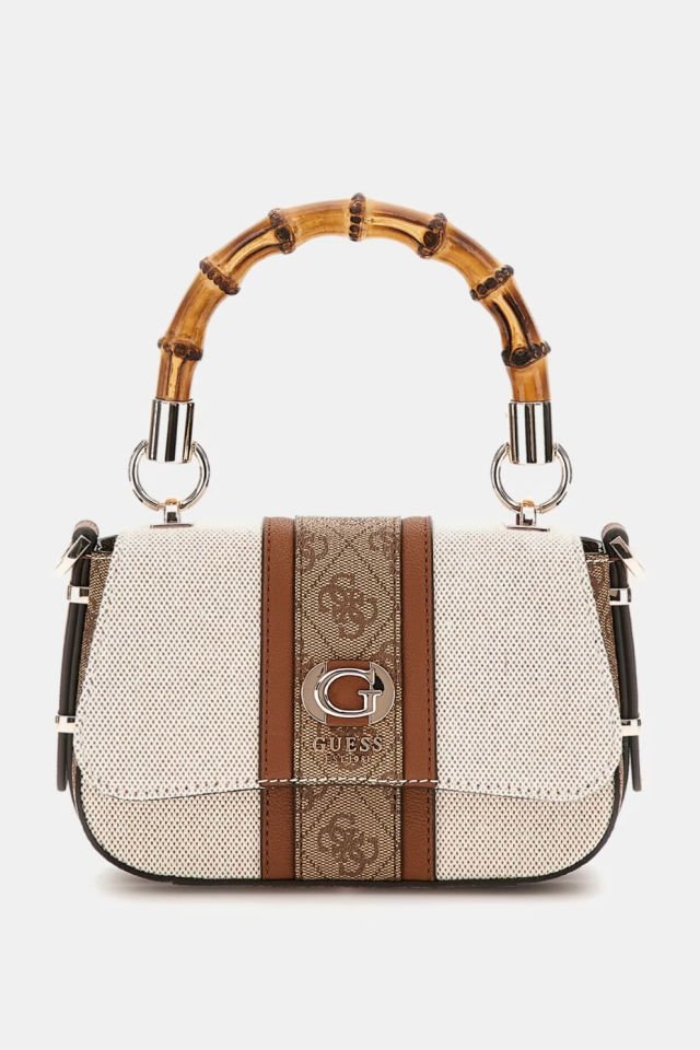 Guess Kerima 4G Logolu Mini El Çantası Kahverengi