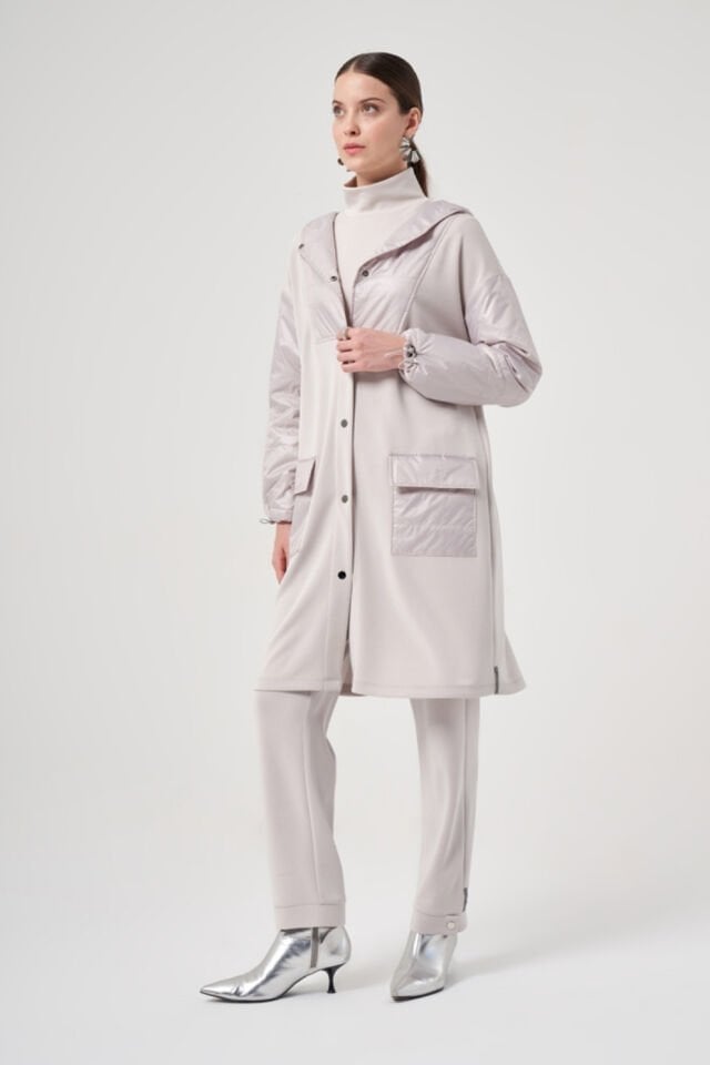 Mascara Kapitone Detay Gri Ceket