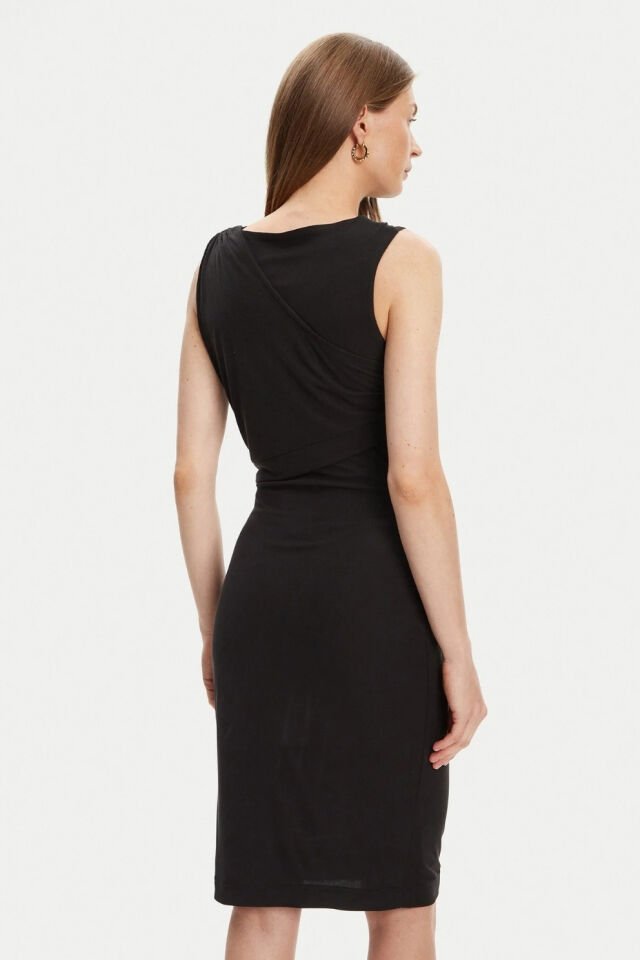Guess Örme Midi Elbise Siyah