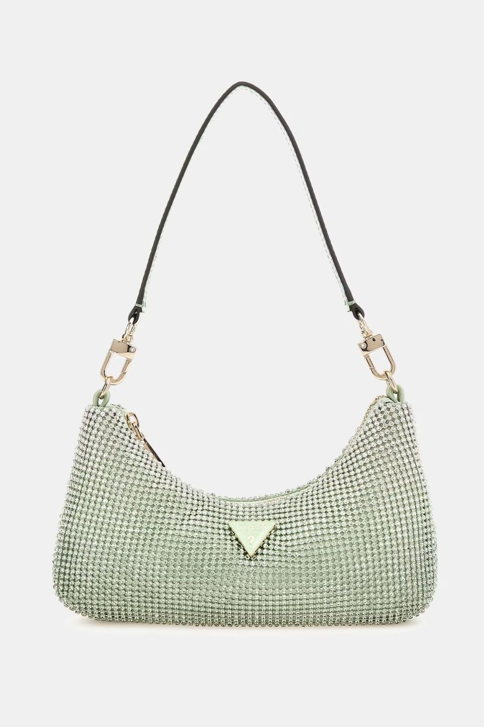 Guess Zalina Taşlı Mini Omuz Çantası Yeşil