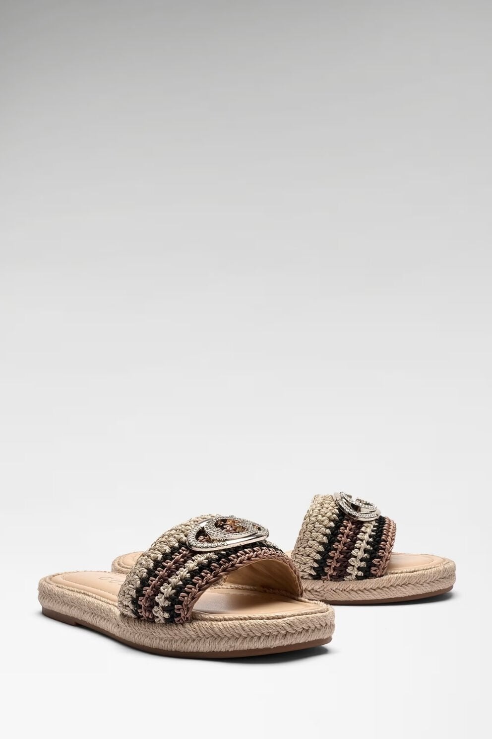 Guess Kaylis Logo Sandaletler Siyah