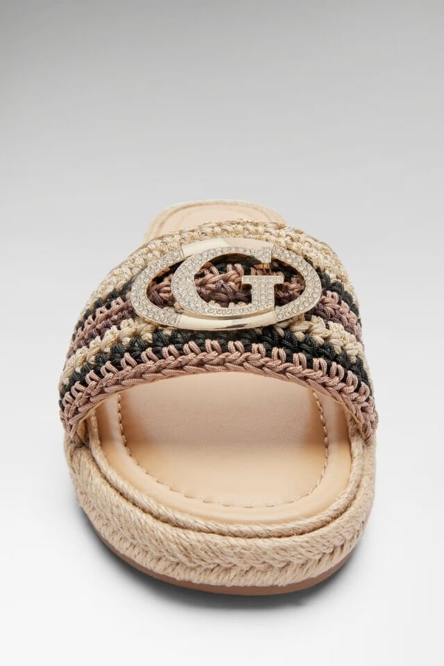 Guess Kaylis Logo Sandaletler Siyah