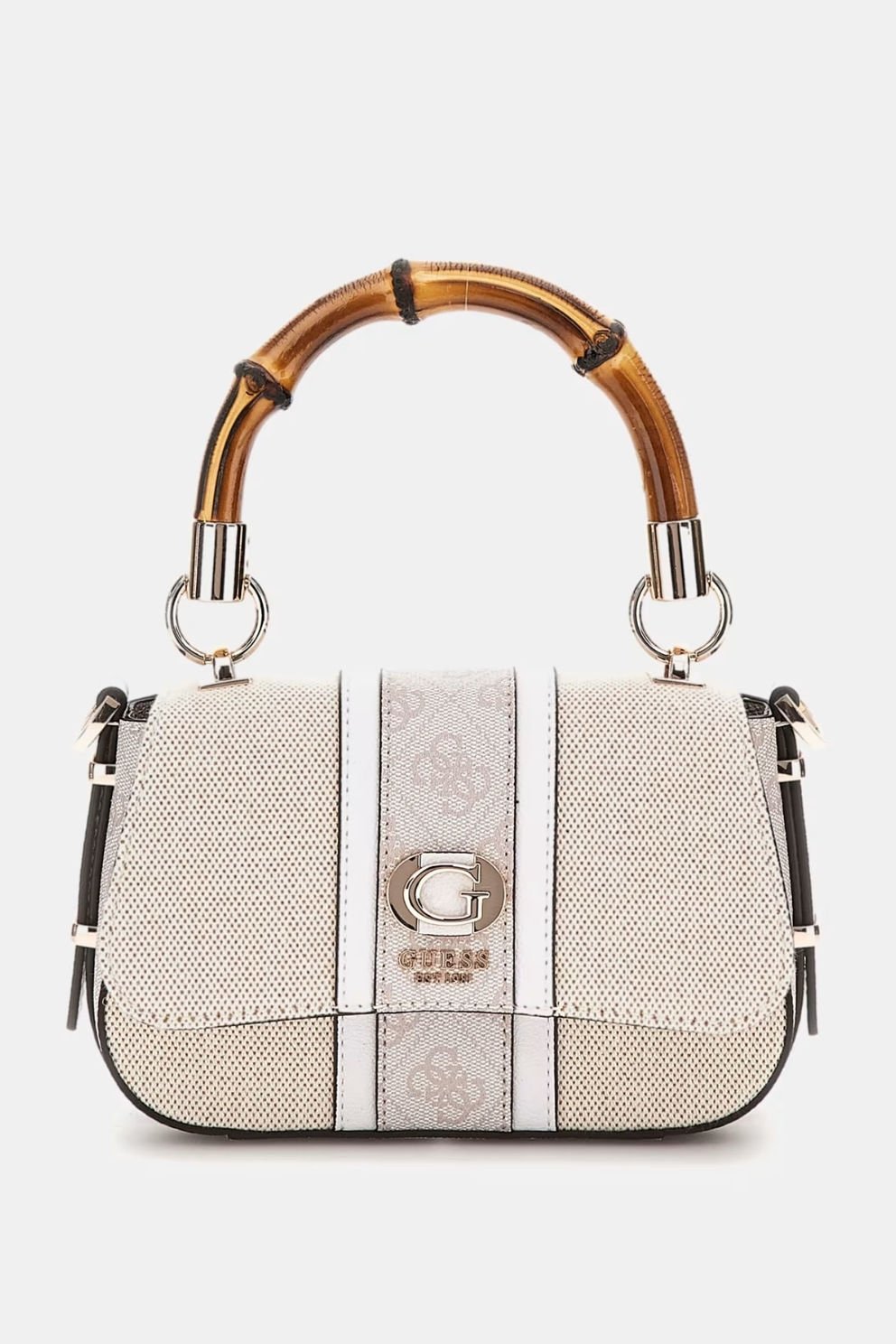 Guess Kerima 4G Logolu Mini El Çantası Beyaz