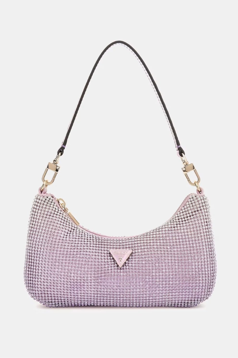 Guess Zalina Taşlı Mini Omuz Çantası Mor
