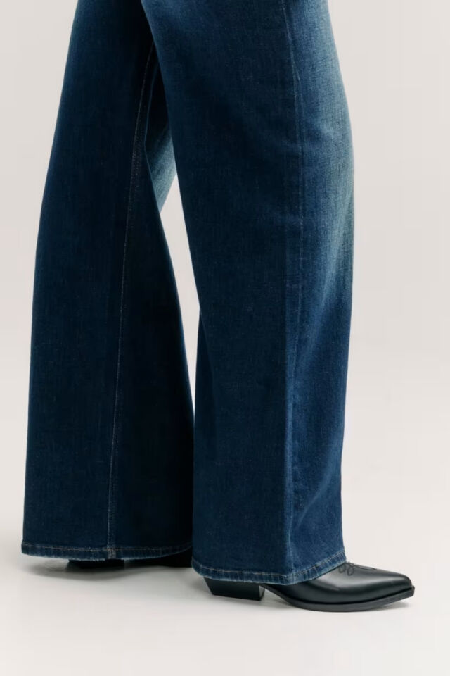 Guess  Bellflower Geniş Paçalı Palto Koyu Mavi
