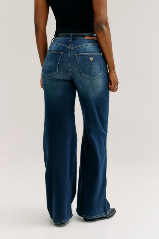 Guess  Bellflower Geniş Paçalı Palto Koyu Mavi