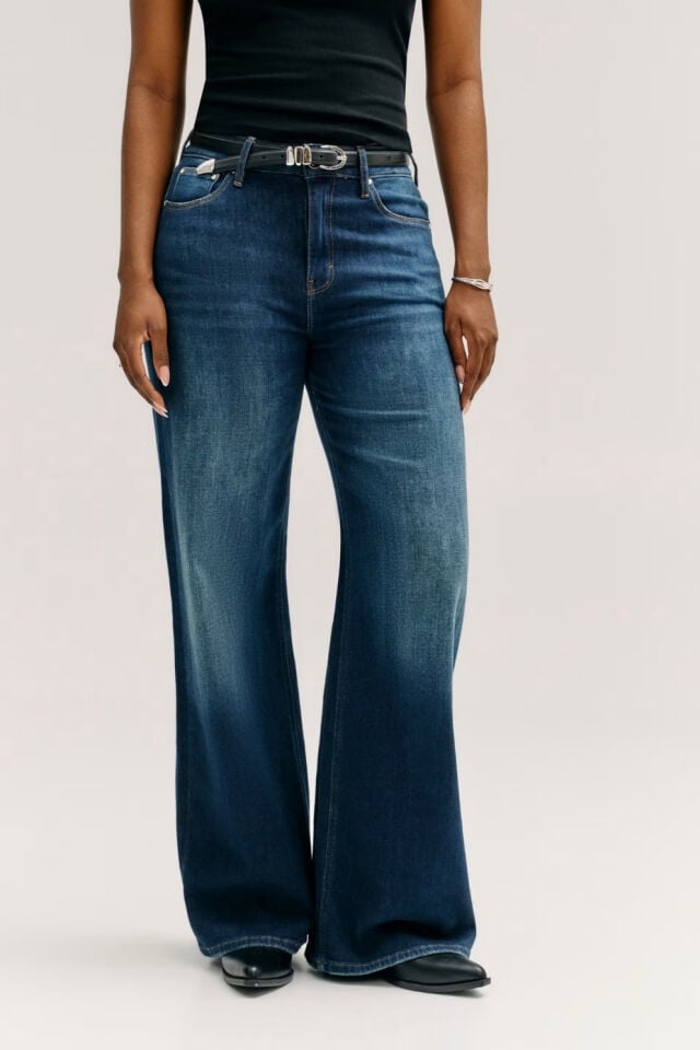Guess  Bellflower Geniş Paçalı Palto Koyu Mavi