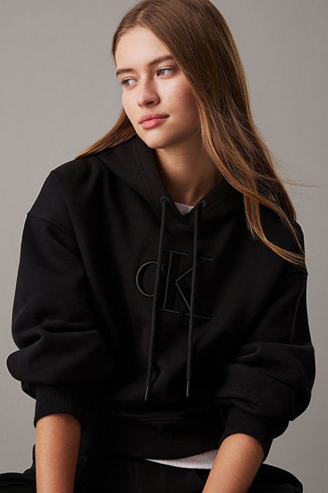 Calvin Klein Kapüşonlu Sweatshirt Siyah