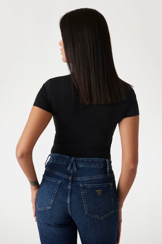 Guess Üçgen Logolu T-shirt Siyah