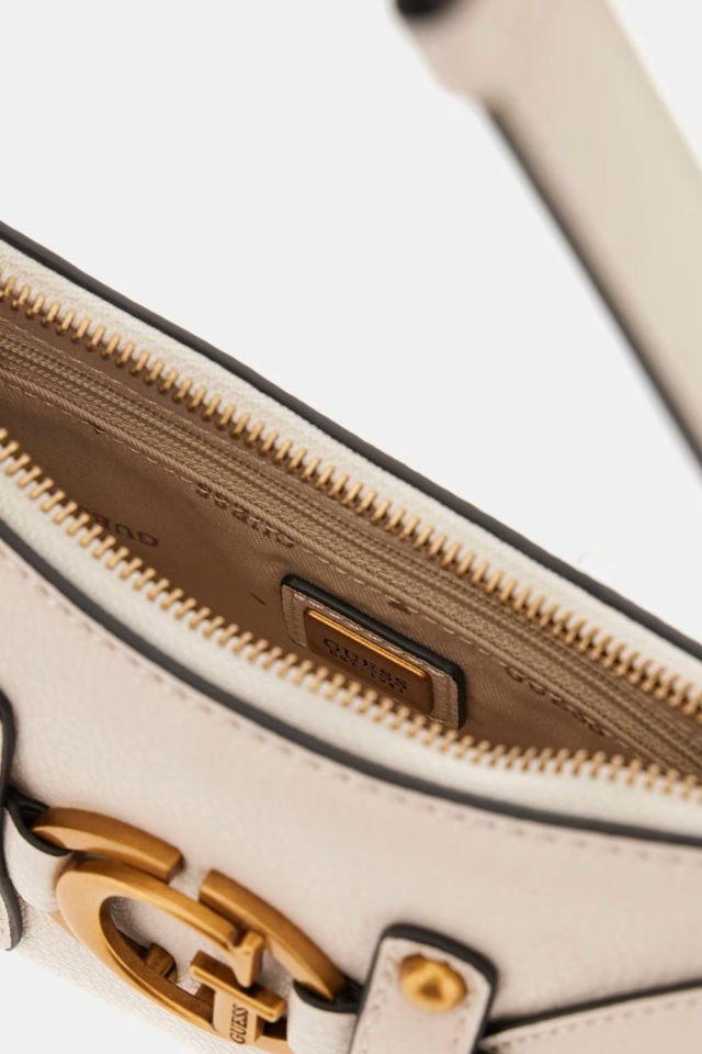 Guess Mintha Zımba Detaylı Omuz Çantası Beyaz