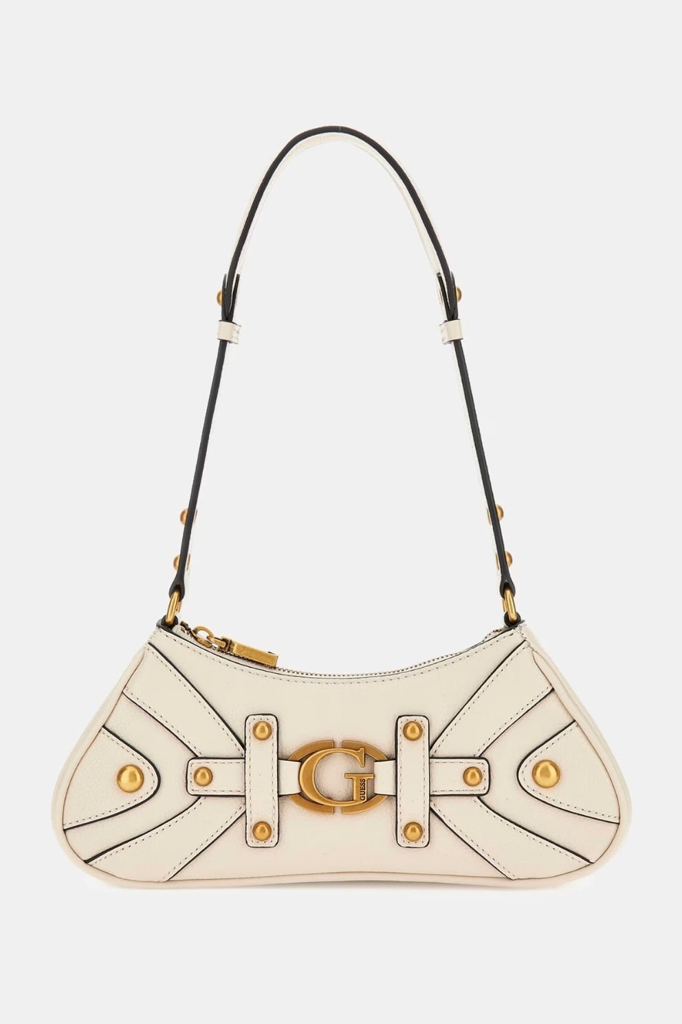 Guess Mintha Zımba Detaylı Omuz Çantası Beyaz