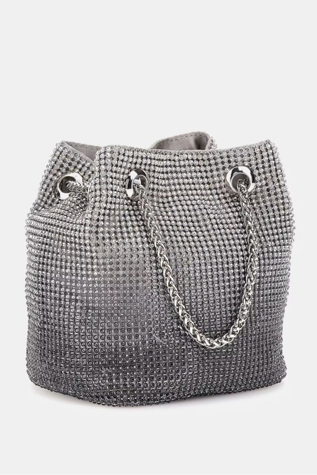 Guess Zalina Taşlı Mini El Çantası Gümüş
