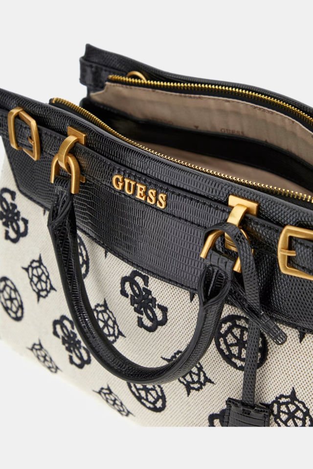Guess Sestri 4G ve Peony Logolu El Çantası Siyah
