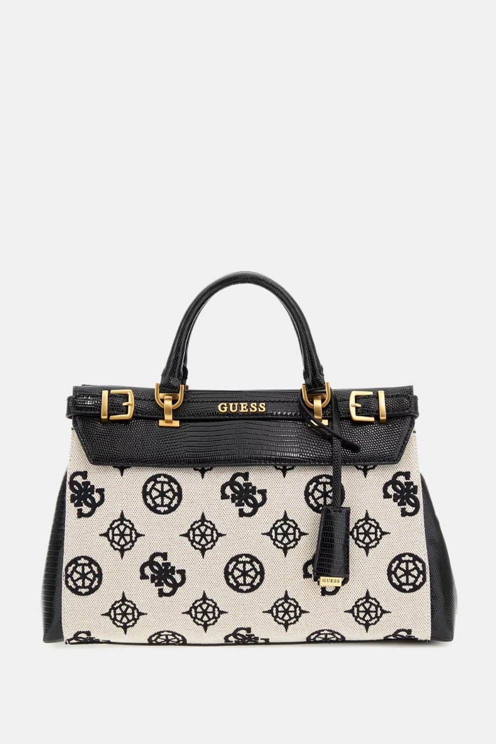 Guess Sestri 4G ve Peony Logolu El Çantası Siyah