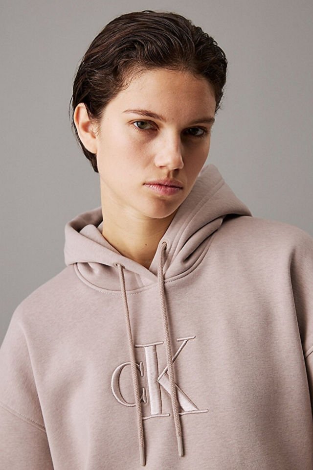 Calvin Klein Kapüşonlu Sweatshirt Bej