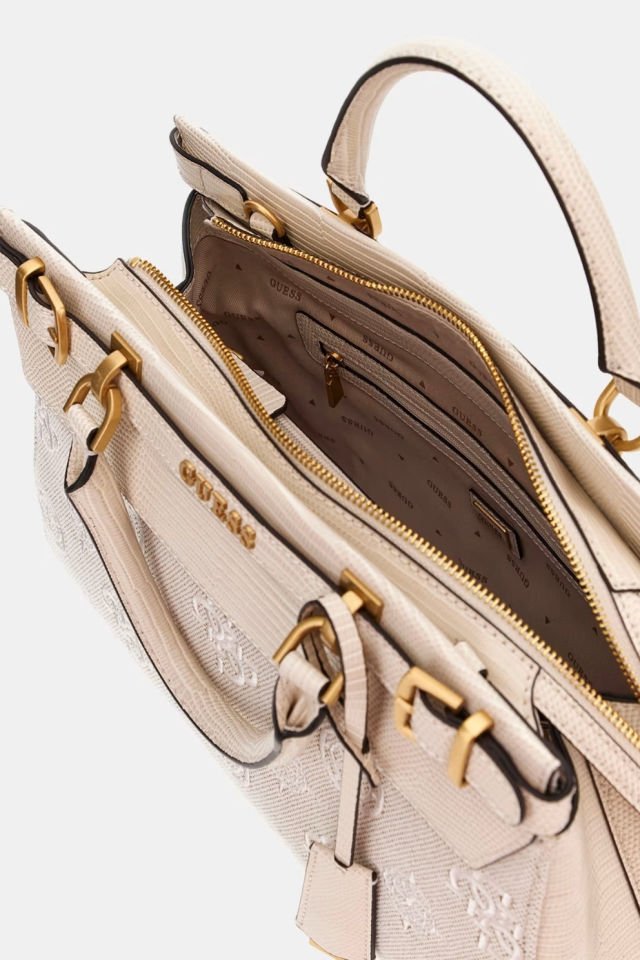 Guess Sestri 4G ve Peony Logolu El Çantası Krem
