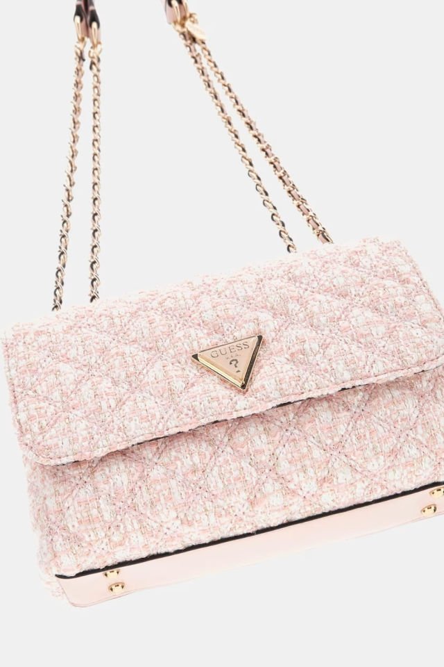 Guess Giully Payetli Tüvit Mini Çapraz Çanta Pembe